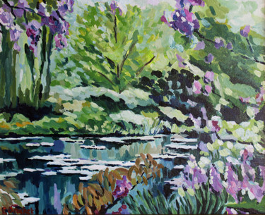 Peinture intitulée "Giverny" par Pascal Brachet, Œuvre d'art originale, Huile