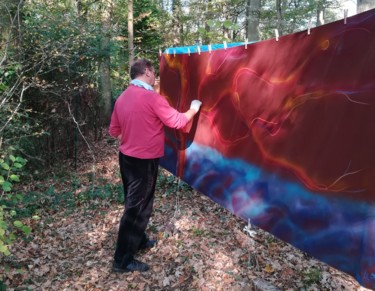 Painting titled "eau tonale 2 avec FT" by Frederic Therisod, Original Artwork