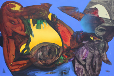 Painting titled "Beast" by Pribi, Original Artwork, Acrylic