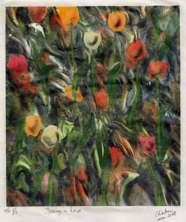 Printmaking titled "C'est le printemps" by Richard Raveen Chester, Original Artwork, Digital Print