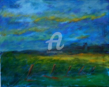Painting titled "The field in Maine" by Piotr, Original Artwork