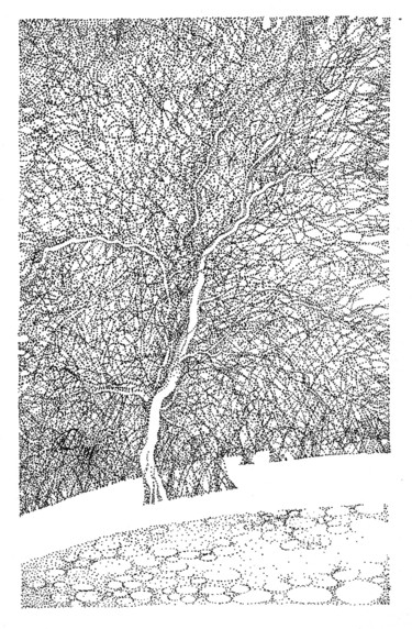 Рисунок под названием "WINTER II" - Nikolay Biryukov, Подлинное произведение искусства, Чернила