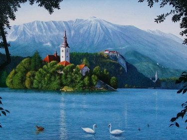 Bled Slowenien Peinture intitulée "Bled Slowenien" par Leo Windeln, Œuvre d'art originale, Huile