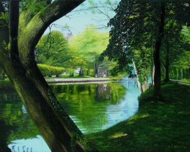 Im Burgpark Trips Peinture intitulée "Im Burgpark Trips" par Leo Windeln, Œuvre d'art originale, Huile