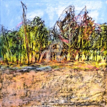 Peinture intitulée "en lisiere de bois 2" par Laurent Chabrillat, Œuvre d'art originale, Pastel