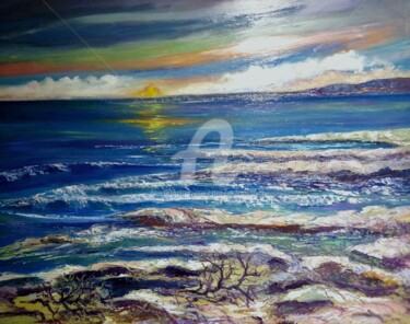 Peinture intitulée "Méditerranée" par Milorv, Œuvre d'art originale, Huile