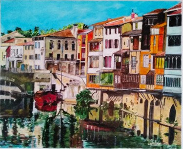 Peinture intitulée "Reflets sur l'agout" par Isabelle Lucas, Œuvre d'art originale, Huile