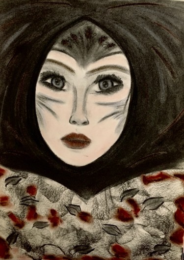 Desenho intitulada "Fear grows wild" por Ath, Obras de arte originais, Carvão
