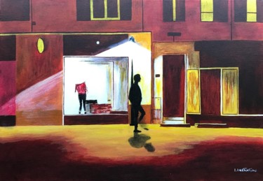 제목이 "L’ombre"인 미술작품 Laetitia Infantino로, 원작, 아크릴 나무 들것 프레임에 장착됨