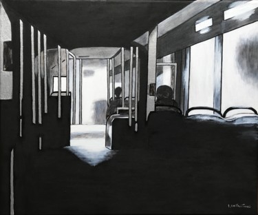 제목이 "Le Bus"인 미술작품 Laetitia Infantino로, 원작, 아크릴 나무 들것 프레임에 장착됨