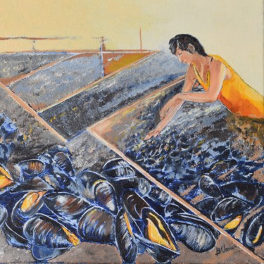 Peinture intitulée "Les moules" par Bernard Clavier, Œuvre d'art originale, Huile