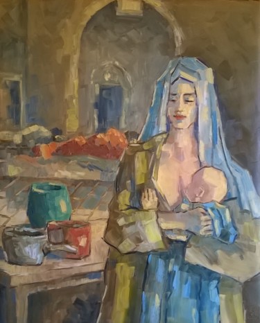 Peinture intitulée "MATERNITE" par Joël Monnier, Œuvre d'art originale, Huile