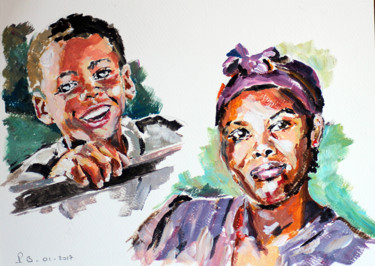 Peinture intitulée "Portraits" par Pascal Brachet, Œuvre d'art originale, Acrylique