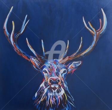 Peinture intitulée "LE ROI DE LA FORET" par Régine Guthmann, Œuvre d'art originale, Acrylique