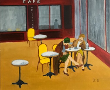 Peinture intitulée "Terrasse" par Philippe Noel, Œuvre d'art originale, Huile
