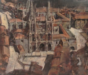 Peinture intitulée "CATEDRAL DE BURGOS" par Michel Menendez, Œuvre d'art originale, Huile