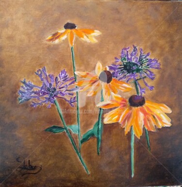 Peinture intitulée "Gaillardes et agapa…" par Isabelle Lucas, Œuvre d'art originale, Huile