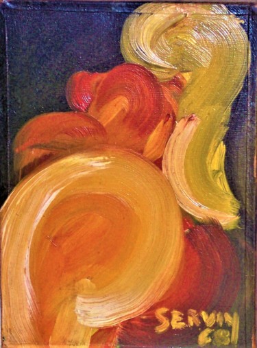 Peinture intitulée "Nu de dos" par Servin, Œuvre d'art originale, Huile