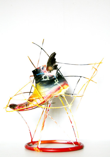 Sculpture intitulée "Hermès" par Baptiste Vanweydeveldt, Œuvre d'art originale, Bois