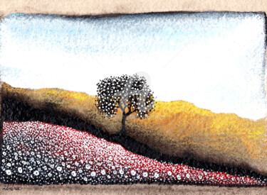 Drawing titled "Lumière de l'arbre…" by Henri Ibara, Original Artwork, Ink