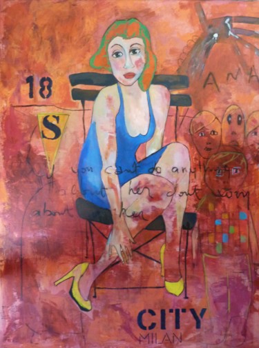 Peinture intitulée "ANA rêve" par Martine Flory, Œuvre d'art originale, Collages