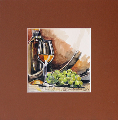 Peinture intitulée "raisins" par Pascal Brachet, Œuvre d'art originale, Aquarelle