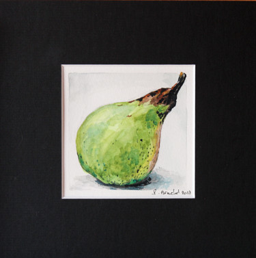 Peinture intitulée "Poire" par Pascal Brachet, Œuvre d'art originale, Aquarelle