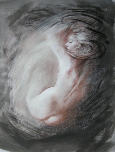 Drawing titled "Tourbillon" by Alexandre Barberà-Ivanoff, Original Artwork, Chalk