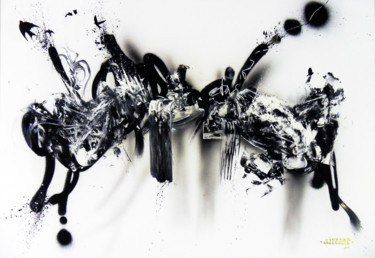 Peinture intitulée "Libres pensées - Bo…" par Airgone, Œuvre d'art originale, Bombe aérosol