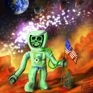 Digital Arts titled "Bekanntes Im Unbeka…" by Manfred Hoppe, Original Artwork, Digital Painting