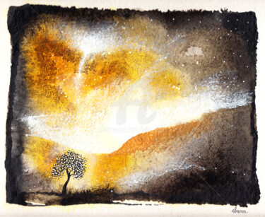Drawing titled "Le dernier arbre N°2" by Henri Ibara, Original Artwork, Ink