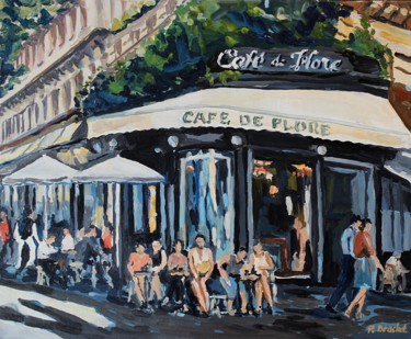 Peinture intitulée "Café de flore 2007" par Pascal Brachet, Œuvre d'art originale, Huile