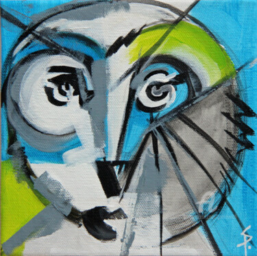 Peinture intitulée "Owl - Chouette" par Sylvie Penet, Œuvre d'art originale, Acrylique