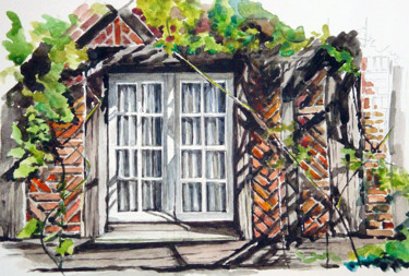 Peinture intitulée "Fenêtres 2" par Pascal Brachet, Œuvre d'art originale, Aquarelle