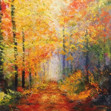 Peinture intitulée "Du fond fond du bois" par Anne Vignau, Œuvre d'art originale