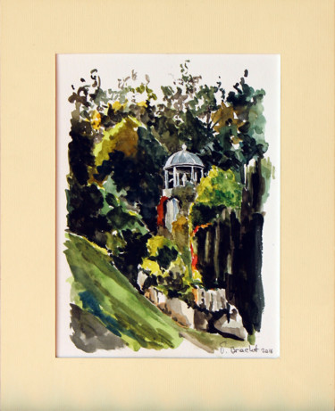Peinture intitulée "Gerberoy - petit te…" par Pascal Brachet, Œuvre d'art originale, Aquarelle