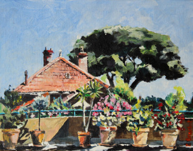Peinture intitulée "La terrasse" par Pascal Brachet, Œuvre d'art originale, Acrylique