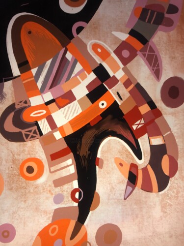 Pintura intitulada "crop of artwork Bla…" por Kaola Oty, Obras de arte originais