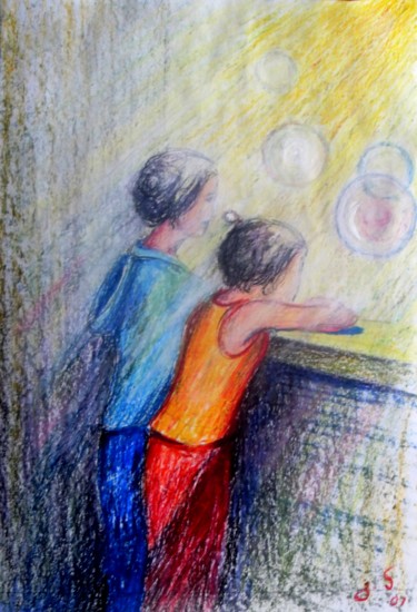 绘画 标题为“Ephemeral spheres” 由Giorgi Aptsiauri, 原创艺术品, 粉彩