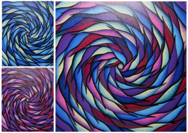 Malerei mit dem Titel "Spirales colorées s…" von Jonathan Pradillon, Original-Kunstwerk, Acryl