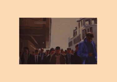 제목이 "La foule dans Karak…"인 미술작품 Serge Salis로, 원작, 기름 판지에 장착됨