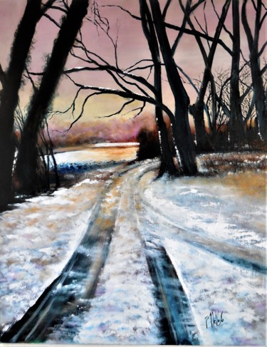 Peinture intitulée "Bord d'allier sous…" par Patrick Nevoso, Œuvre d'art originale, Huile Monté sur Châssis en bois