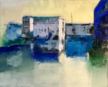 Malerei mit dem Titel "La vieille usine 2" von Eliane Boivin, Original-Kunstwerk, Öl
