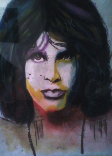 Dessin intitulée "Jim Morrison.jpg" par Aéro, Œuvre d'art originale, Pastel