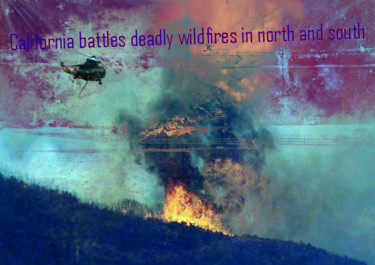 印花与版画 标题为“California battles…” 由Michel Tabanou, 原创艺术品, 数字打印