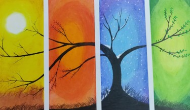 绘画 标题为“4 Seasons.jpg” 由Mahfuzur Rahman, 原创艺术品, 粉彩