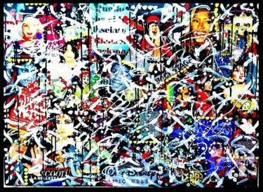 THE KING OF POP Collages intitolato "THE KING OF POP" da Simone Lazzarini, Opera d'arte originale, Acrilico