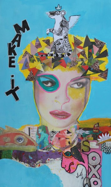 Collages getiteld "MAKE IT" door Nikv, Origineel Kunstwerk