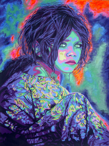 绘画 标题为“Portrait numéro 4” 由Fabienne Gayte, 原创艺术品, 丙烯
