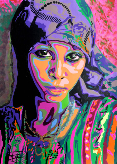 绘画 标题为“"ISHA" Portrait num…” 由Fabienne Gayte, 原创艺术品, 丙烯